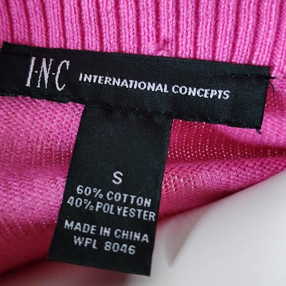 INC International Concepts Sweater Womens SIze S Small Solid All Pink Cotton - Picture 5 of 6